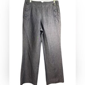 Faconnable Gray Wide Leg Trousers Size 8
